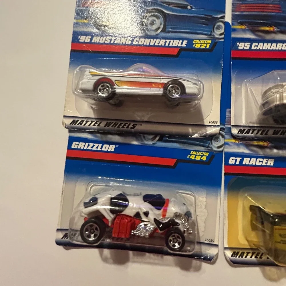 Hot Wheels VTG 90s Diecast Car Lot 96 Mustang 95 Camaro Grizzlor GT Racer 4pk